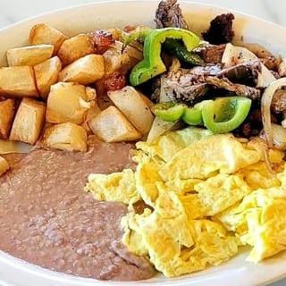 Beef Fajitas Breakfast Plate